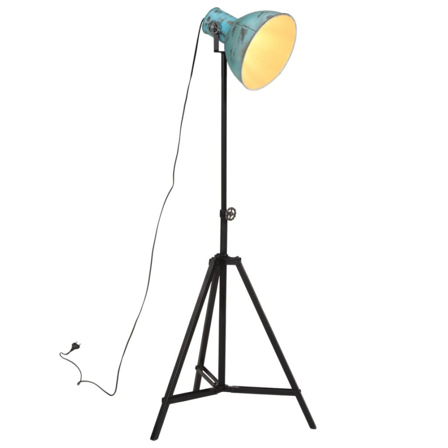 vidaXL Vloerlamp 25 W E27 61x61x90/150 cm verweerd blauw afbeelding 1