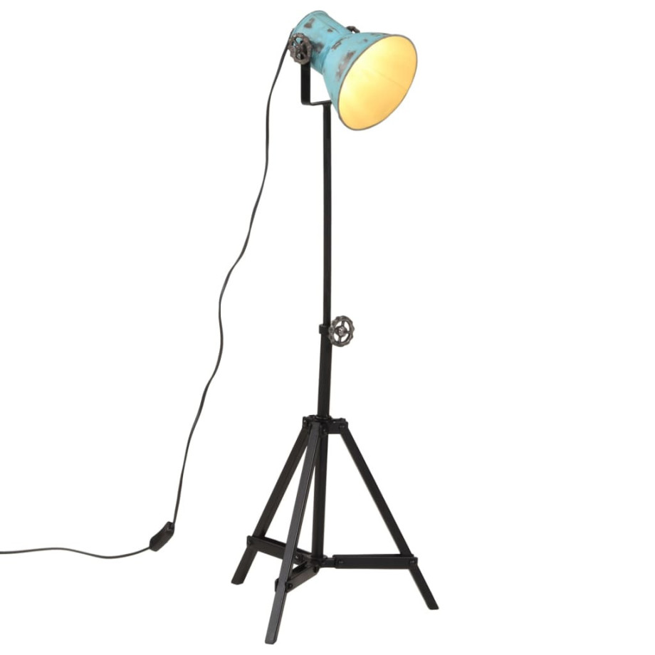 vidaXL Vloerlamp 25 W E27 35x35x65/95 cm verweerd blauw afbeelding 1