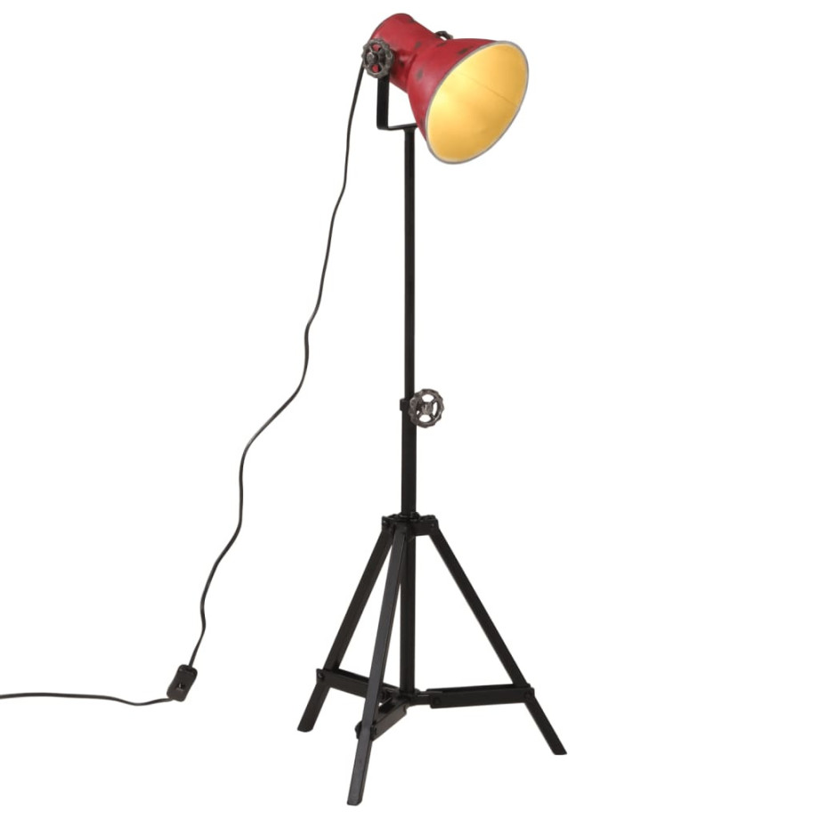 vidaXL Vloerlamp 25 W E27 35x35x65/95 cm verweerd rood afbeelding 1