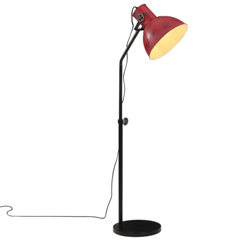 vidaXL Vloerlamp 25 W E27 30x30x90/150 cm verweerd rood afbeelding 1