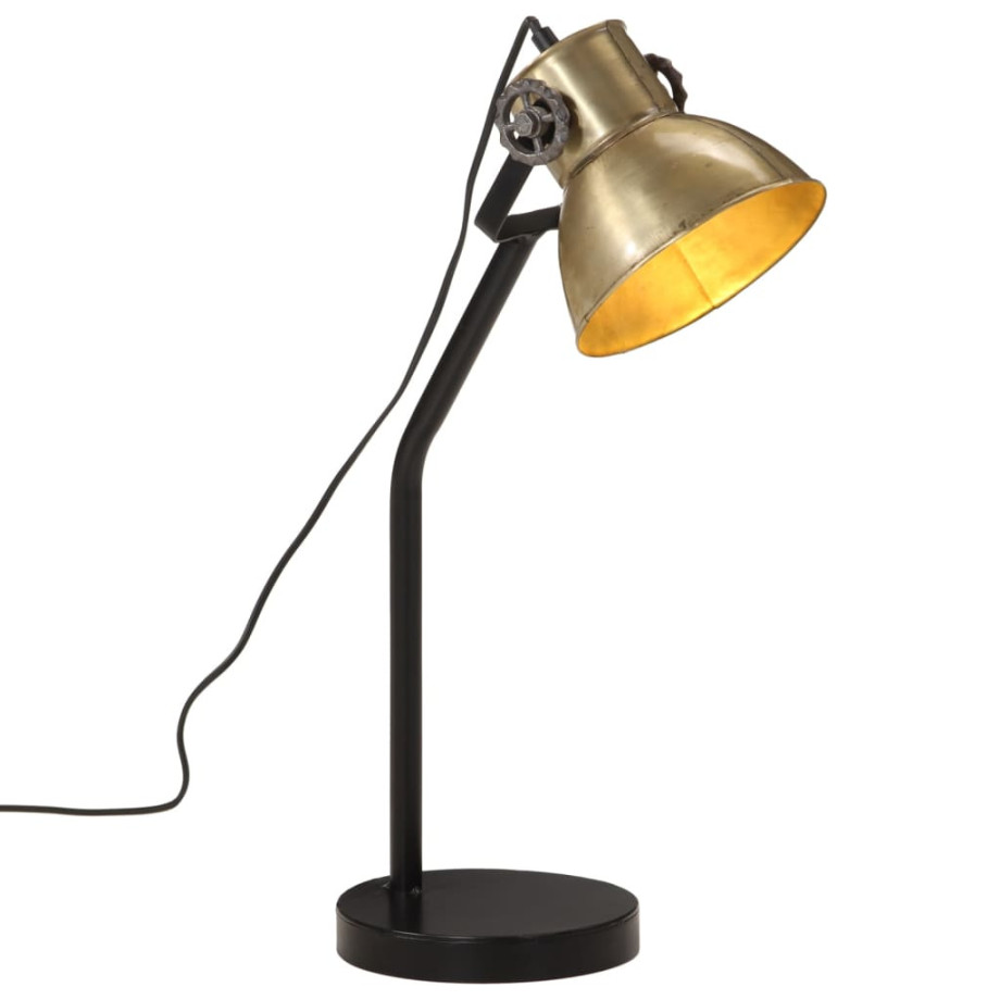 vidaXL Bureaulamp 25 W E27 17x17x60 cm antiek messingkleurig afbeelding 1