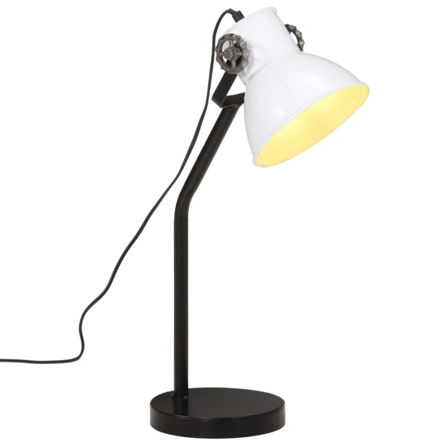 vidaXL Bureaulamp 25 W E27 17x17x60 cm wit afbeelding 1