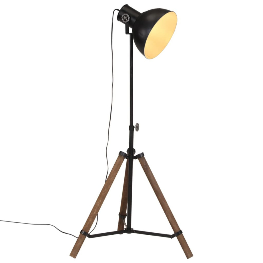 vidaXL Vloerlamp 25 W E27 75x75x90-150 cm zwart afbeelding 1