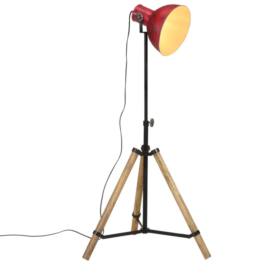 vidaXL Vloerlamp 25 W E27 75x75x90-150 cm verweerd rood afbeelding 1