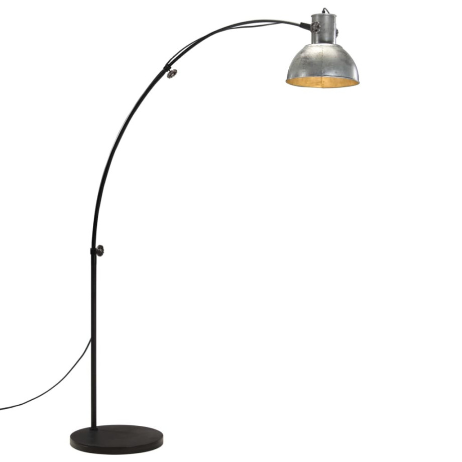 vidaXL Vloerlamp 25 W E27 150 cm vintage zilverkleurig afbeelding 1