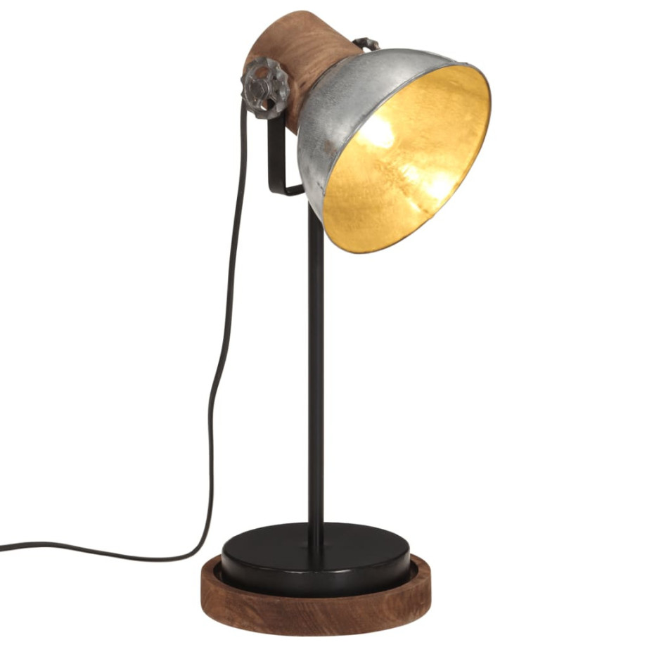 vidaXL Bureaulamp 25 W E27 17x17x50 cm vintage zilverkleurig afbeelding 1