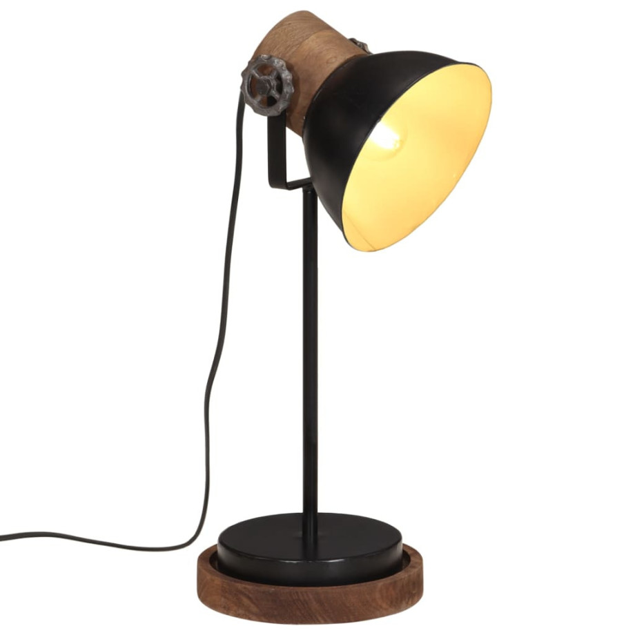 vidaXL Bureaulamp 25 W E27 17x17x50 cm zwart afbeelding 1