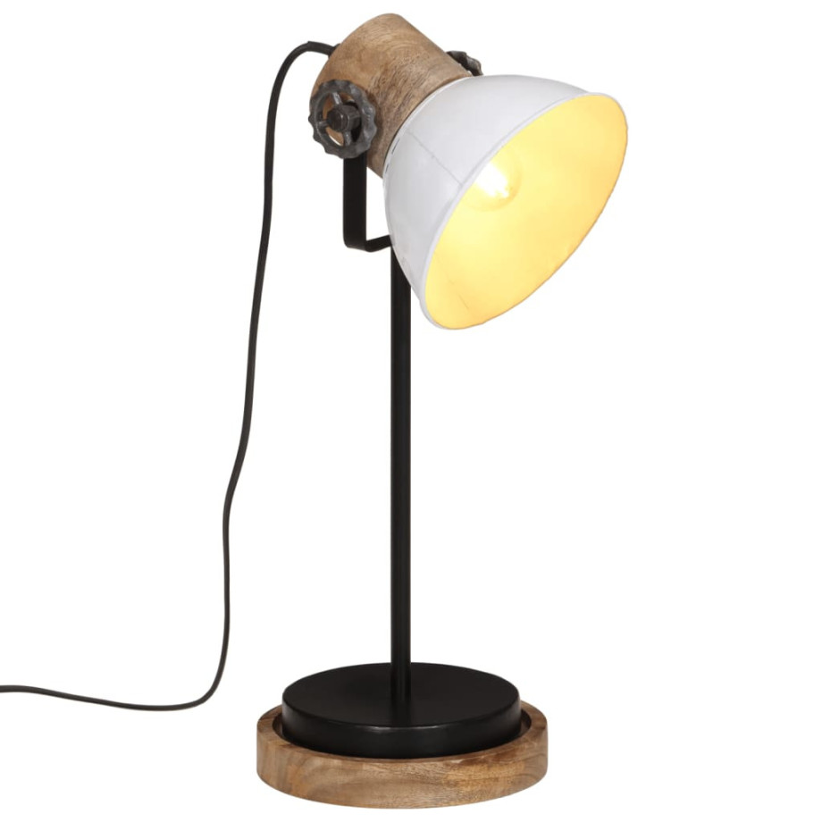 vidaXL Bureaulamp 25 W E27 17x17x50 cm wit afbeelding 1