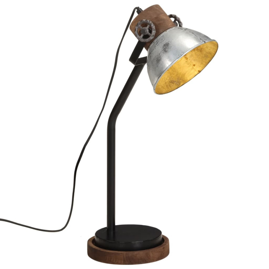 vidaXL Bureaulamp 25 W E27 18x18x60 cm vintage zilverkleurig afbeelding 1