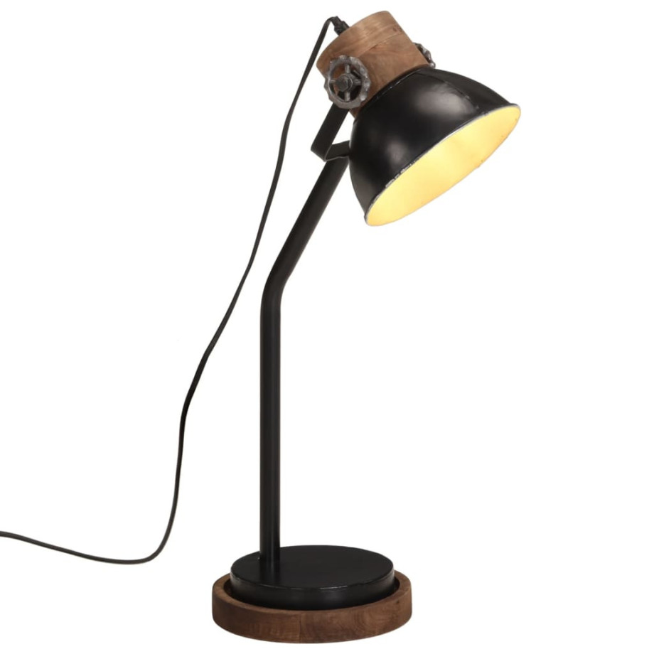 vidaXL Bureaulamp 25 W E27 18x18x60 cm zwart afbeelding 1