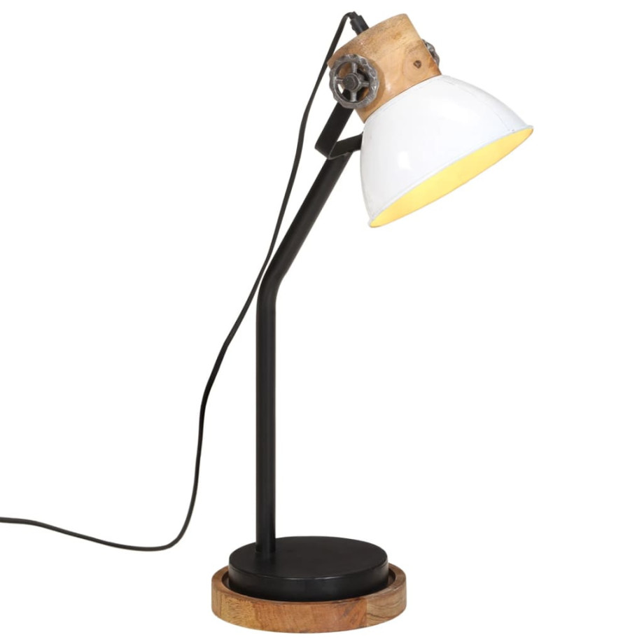 vidaXL Bureaulamp 25 W E27 18x18x60 cm wit afbeelding 1