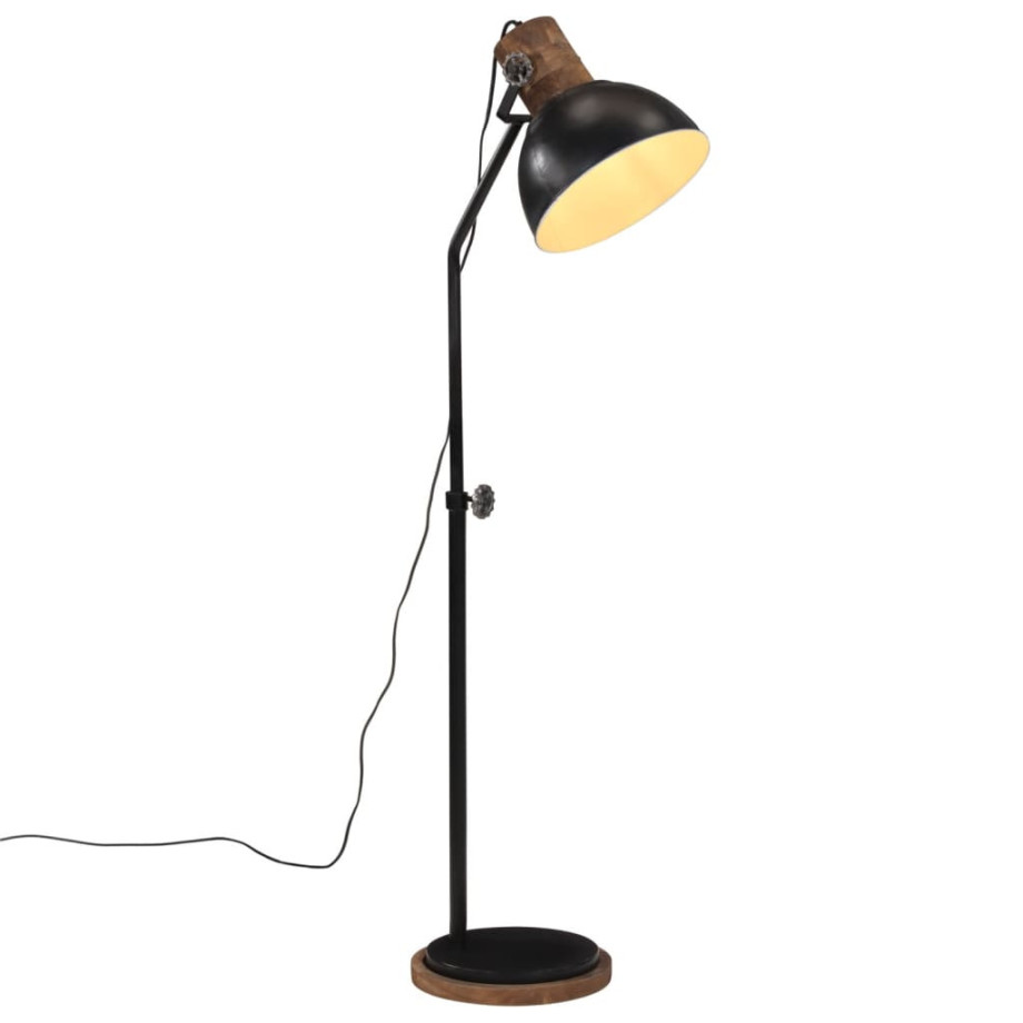 vidaXL Vloerlamp 25 W E27 30x30x100-150 cm zwart afbeelding 1