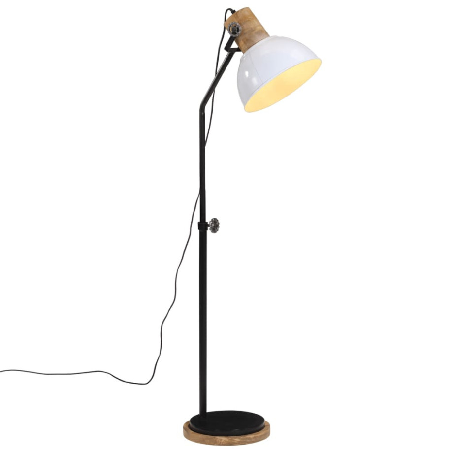 vidaXL Vloerlamp 25 W E27 30x30x100-150 cm wit afbeelding 1