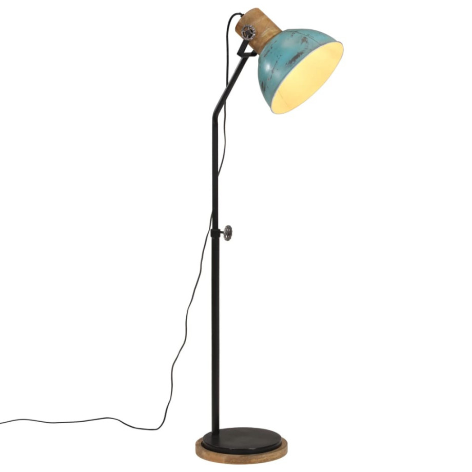 vidaXL Vloerlamp 25 W E27 30x30x100-150 cm verweerd blauw afbeelding 1