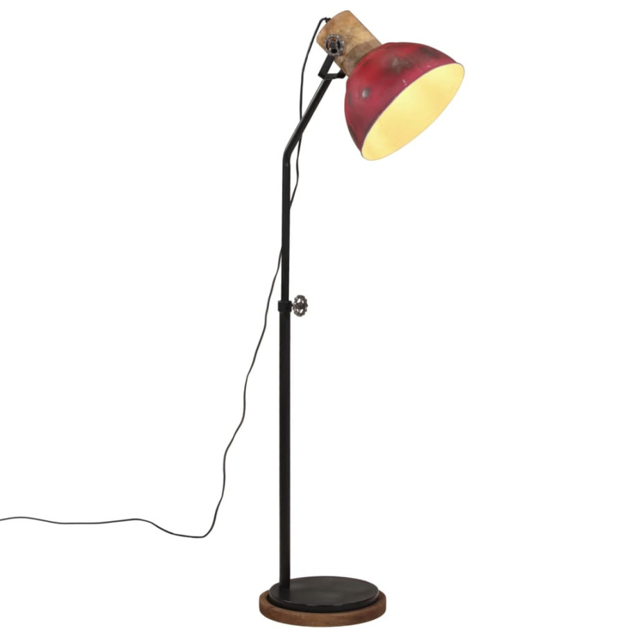 vidaXL Vloerlamp 25 W E27 30x30x100-150 cm verweerd rood afbeelding 1