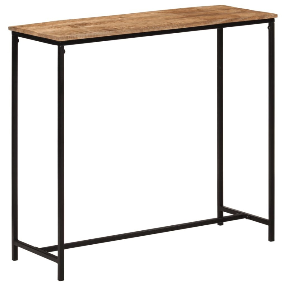 vidaXL Wandtafel 80x30x74 cm massief mangohout en ijzer afbeelding 1