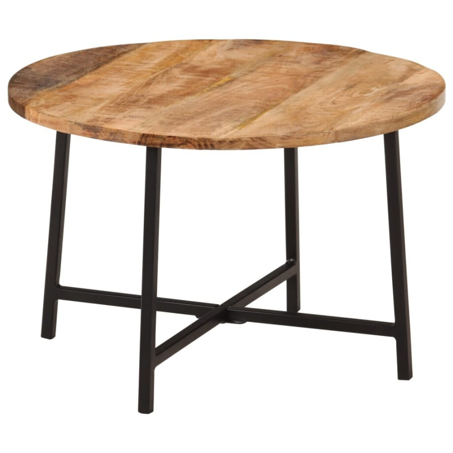 vidaXL Salontafel 54x54x35 cm massief mangohout en ijzer afbeelding 1