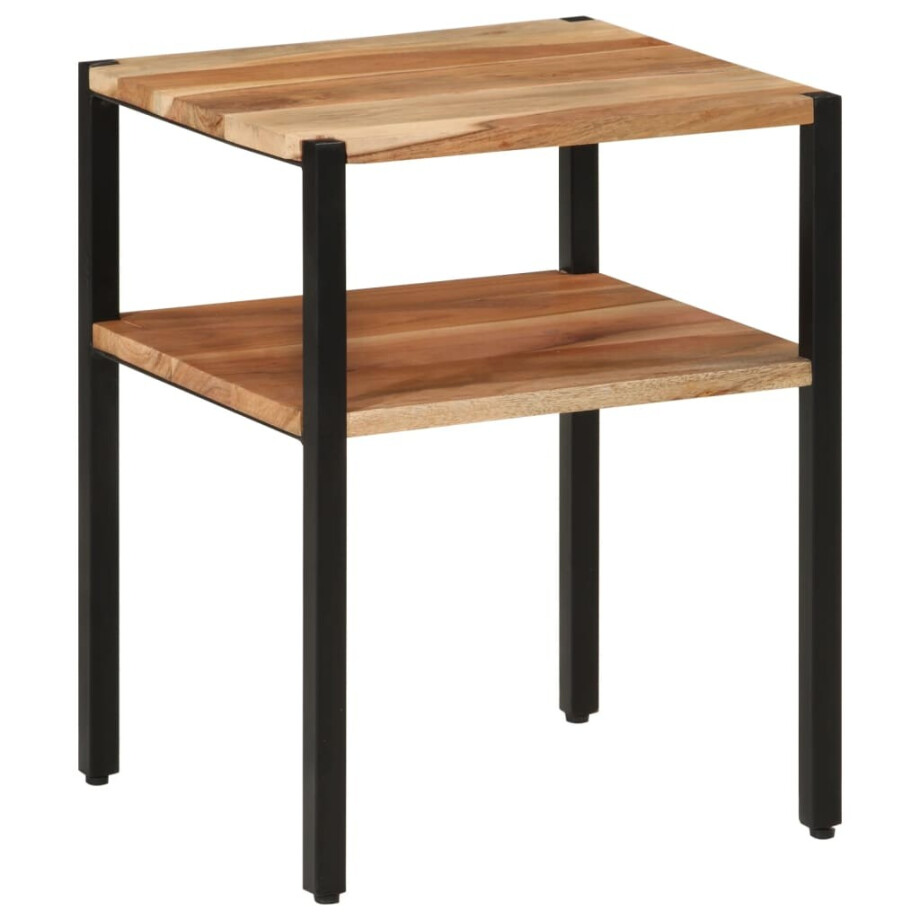 vidaXL Bijzettafel 35x35x45 cm massief acaciahout en ijzer afbeelding 1