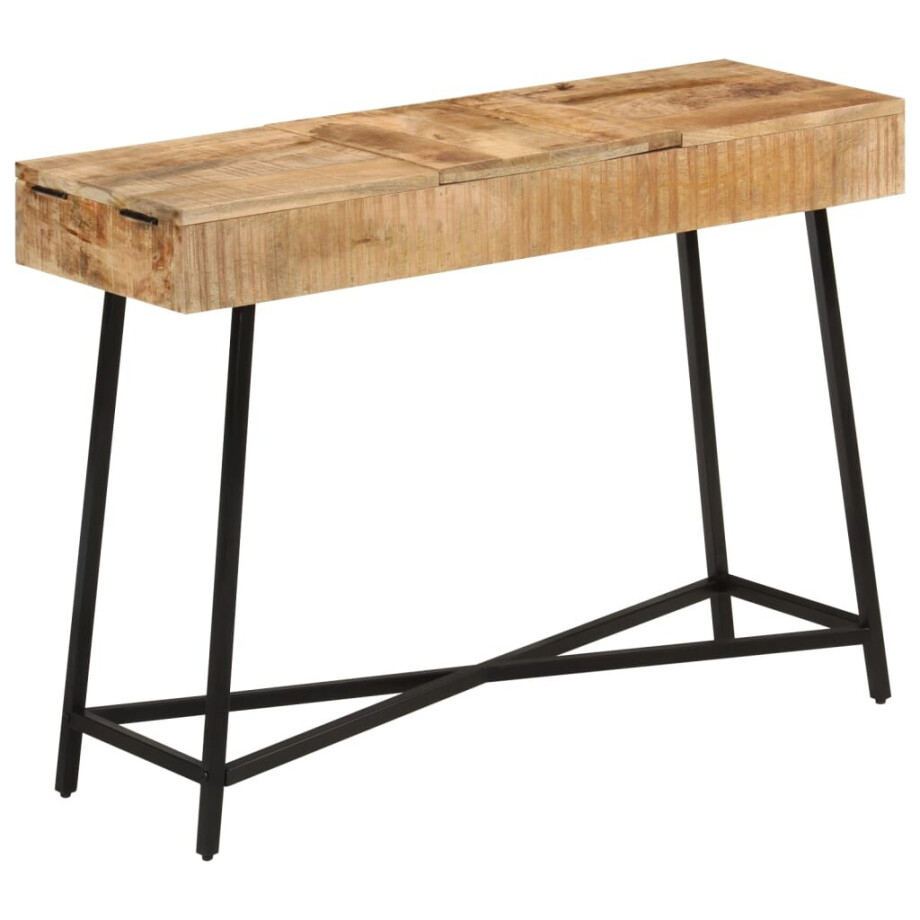 vidaXL Kaptafel 105x35x75 cm massief ruw mangohout en ijzer afbeelding 1