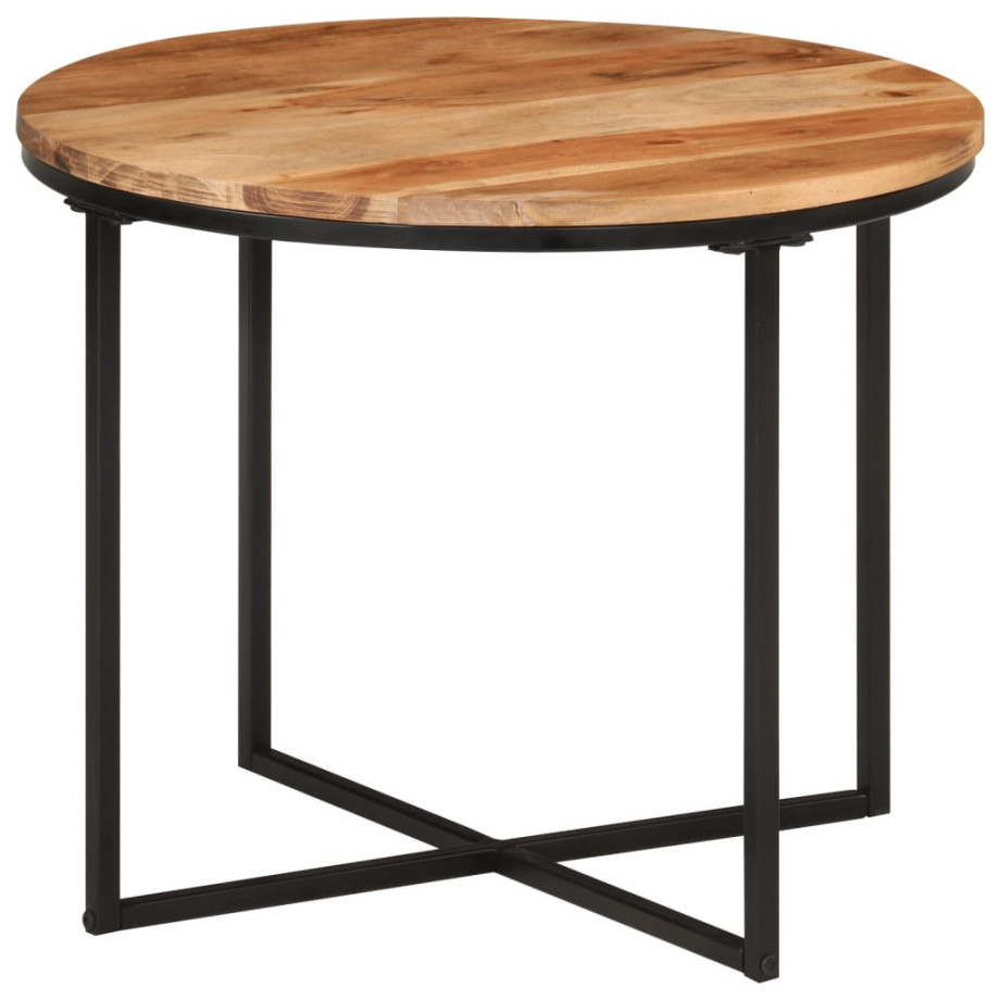 vidaXL Salontafel 55x55x45 cm massief acaciahout en ijzer vidaXL Salontafel 55x55x45 cm massief acaciahout en ijzer afbeelding 1