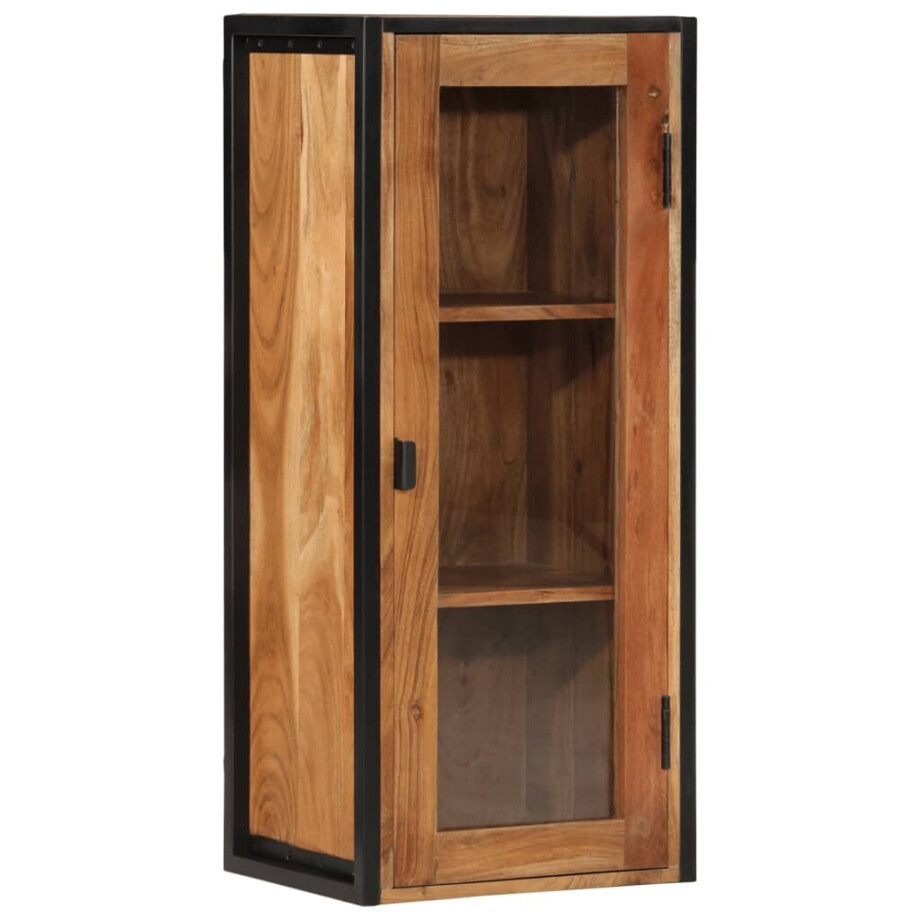 vidaXL Badkamerwandkast 40x30x90 cm massief acaciahout en ijzer afbeelding 1