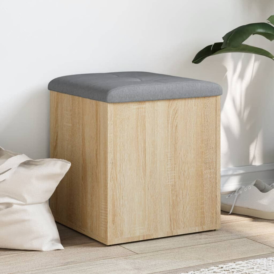 vidaXL Opbergbank Sonoma Eiken 42x42x45 cm Bewerkt Hout vidaXL Opbergbank Sonoma Eiken 42x42x45 cm Bewerkt Hout afbeelding 1