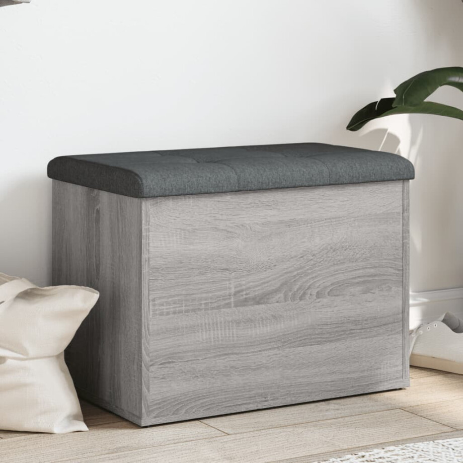 vidaXL Opbergbankje 62x42x45 cm bewerkt hout grijs sonoma eikenkleurig vidaXL Opbergbankje 62x42x45 cm bewerkt hout grijs sonoma eikenkleurig afbeelding 1