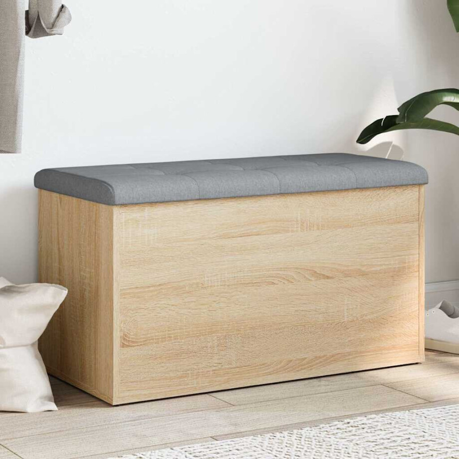 vidaXL Opbergbank Sonoma eiken 82x42x45 cm bewerkt hout afbeelding 1