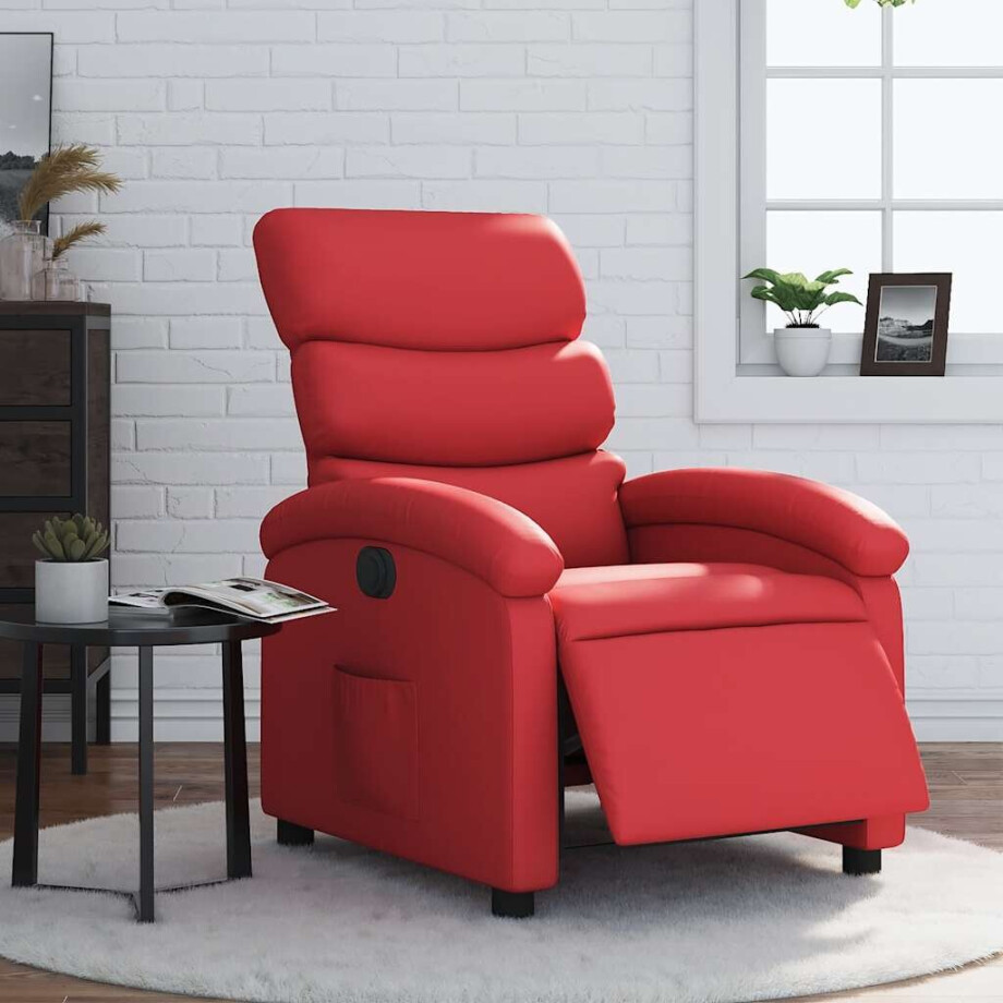 vidaXL Fauteuil verstelbaar elektrisch kunstleer rood vidaXL Fauteuil verstelbaar elektrisch kunstleer rood afbeelding 1