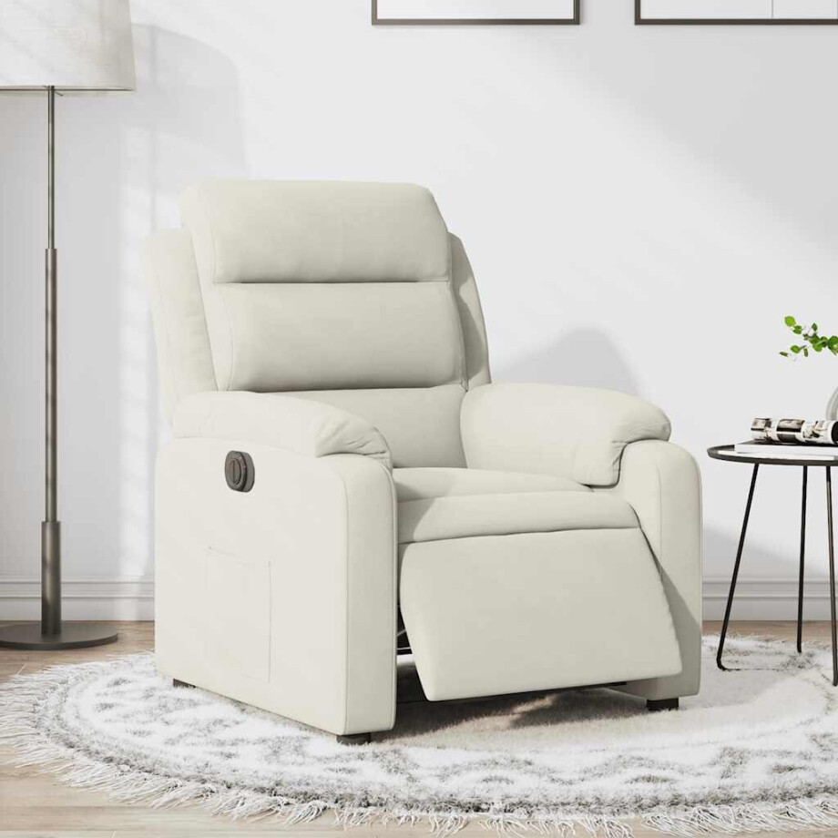vidaXL Fauteuil verstelbaar elektrisch stof crèmekleurig vidaXL Fauteuil verstelbaar elektrisch stof crèmekleurig afbeelding 1