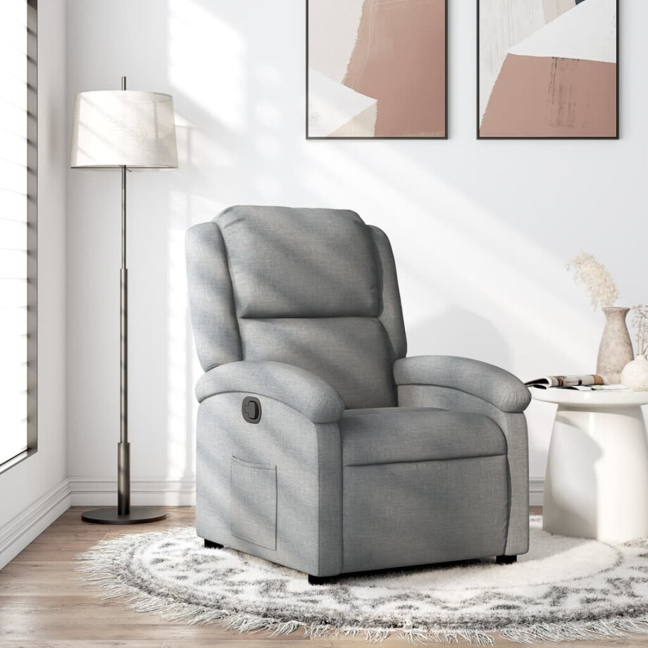 vidaXL Relaxfauteuil lichtgrijze stof vidaXL Relaxfauteuil lichtgrijze stof afbeelding 1
