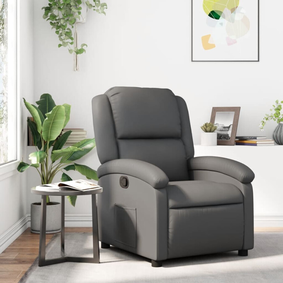 vidaXL Relaxfauteuil grijs kunstleer vidaXL Relaxfauteuil grijs kunstleer afbeelding 1