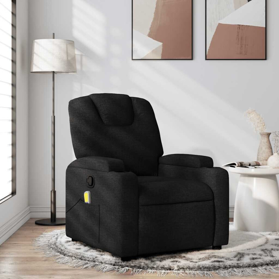 vidaXL Massagestoel met Zwarte Stof afbeelding 1