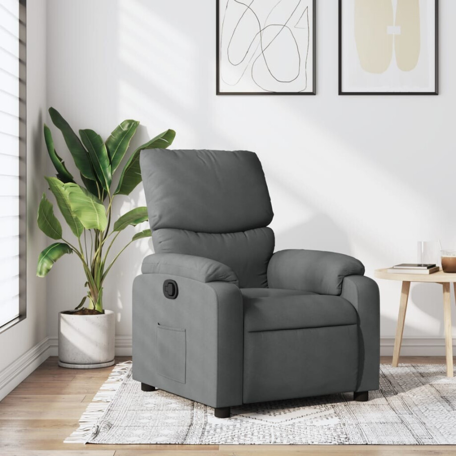 vidaXL Relaxfauteuil Donkergrijze Stof vidaXL Relaxfauteuil Donkergrijze Stof afbeelding 1
