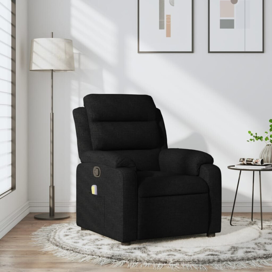 vidaXL Massagestoel met zwarte stof afbeelding 1