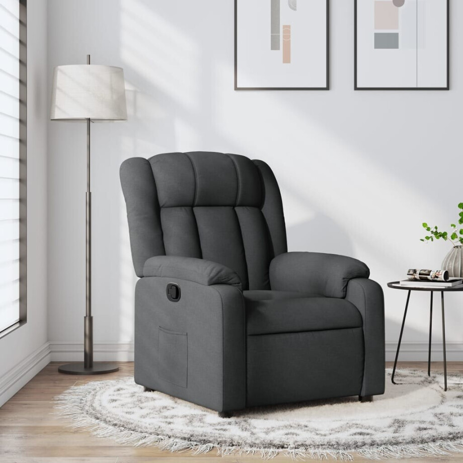 vidaXL Relaxfauteuil Donkergrijze Stof vidaXL Relaxfauteuil Donkergrijze Stof afbeelding 1