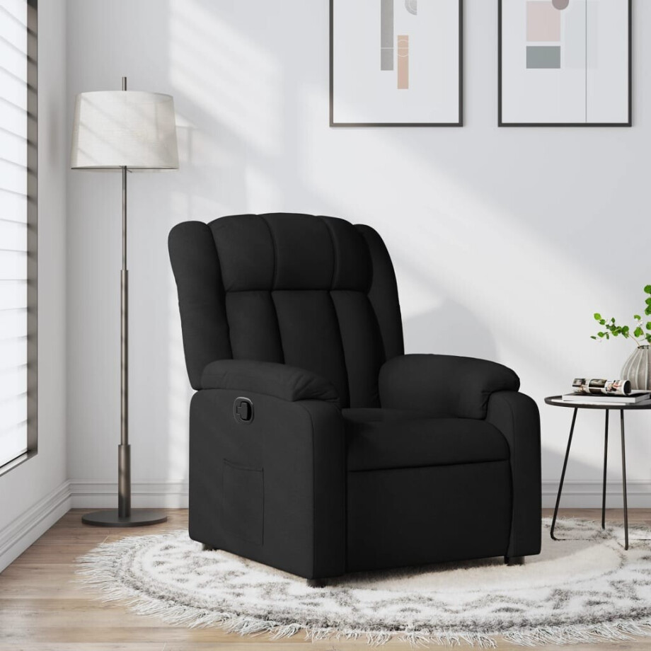 vidaXL Relaxfauteuil Zwarte Stof vidaXL Relaxfauteuil Zwarte Stof afbeelding 1