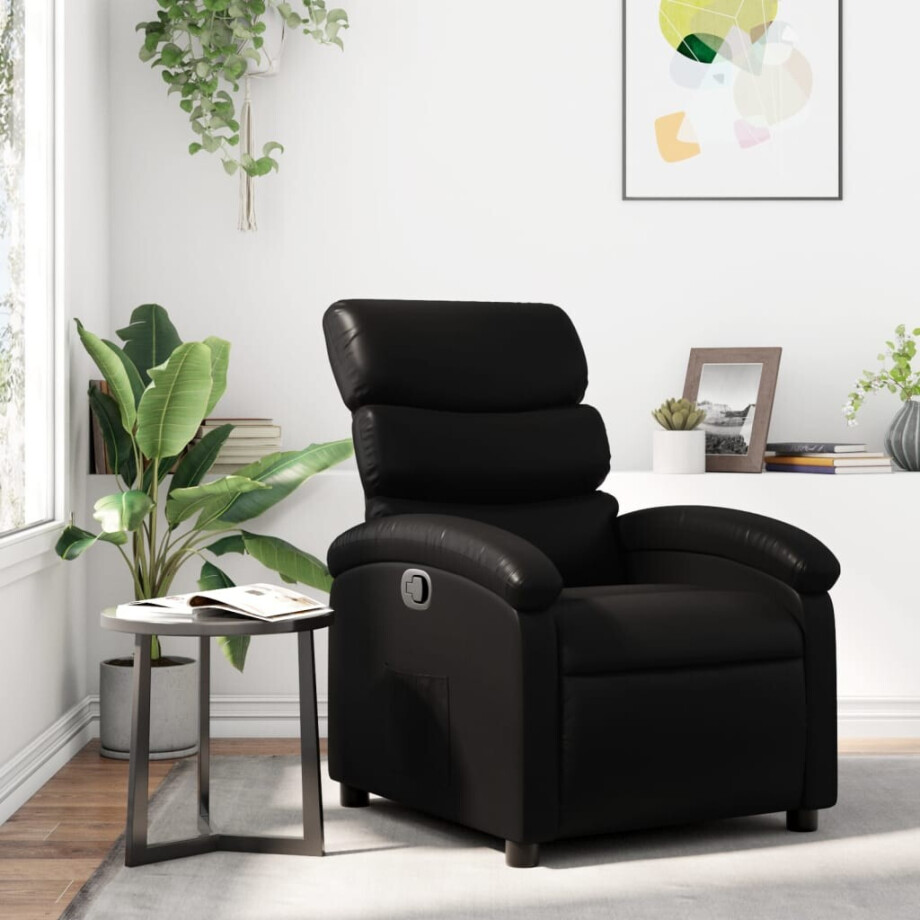 vidaXL Relaxfauteuil zwart kunstleer afbeelding 1