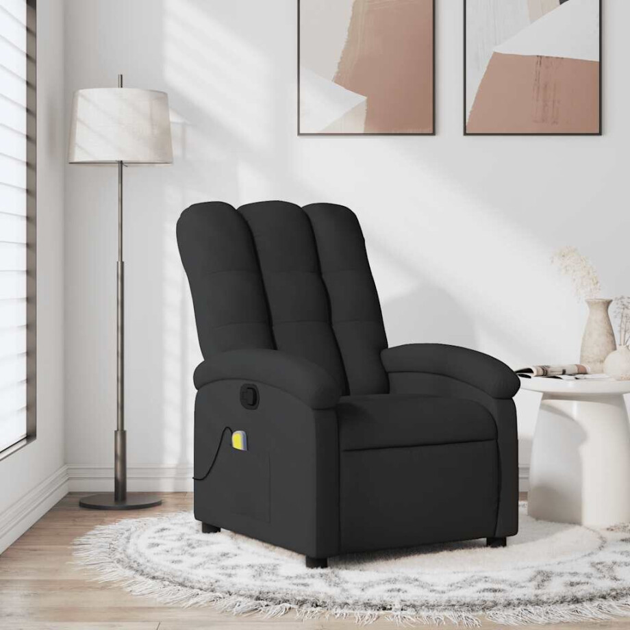 vidaXL Massagestoel met zwarte stof afbeelding 1