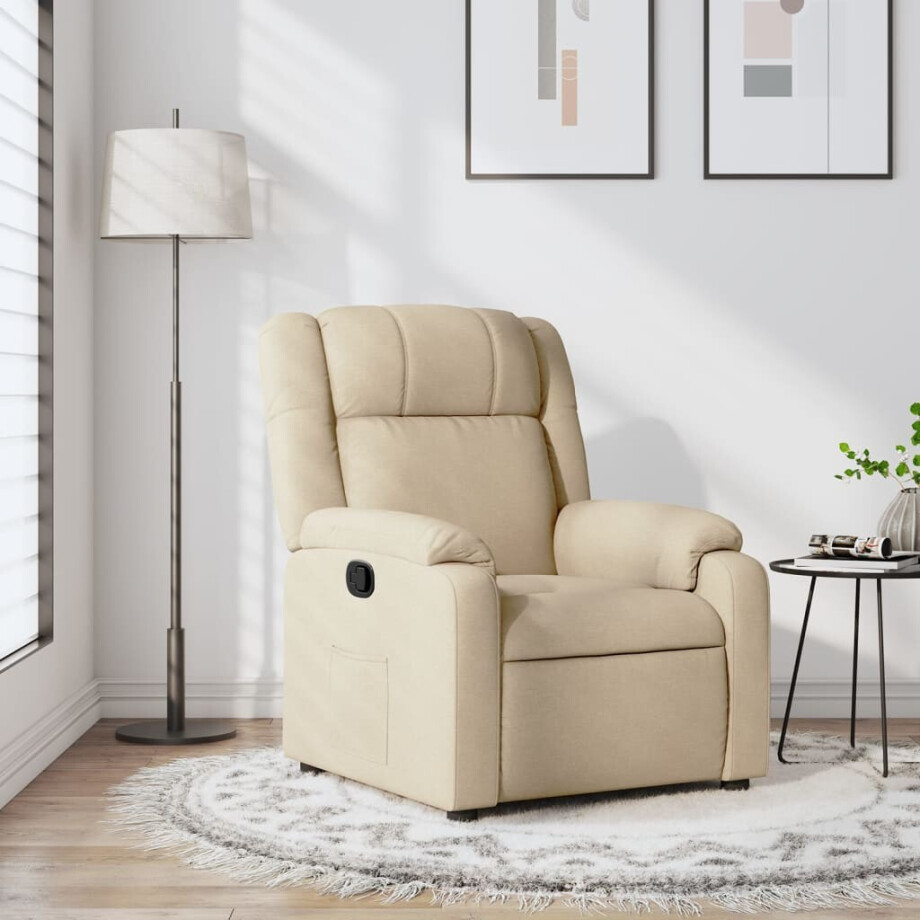 vidaXL Relaxfauteuil crème stof afbeelding 1