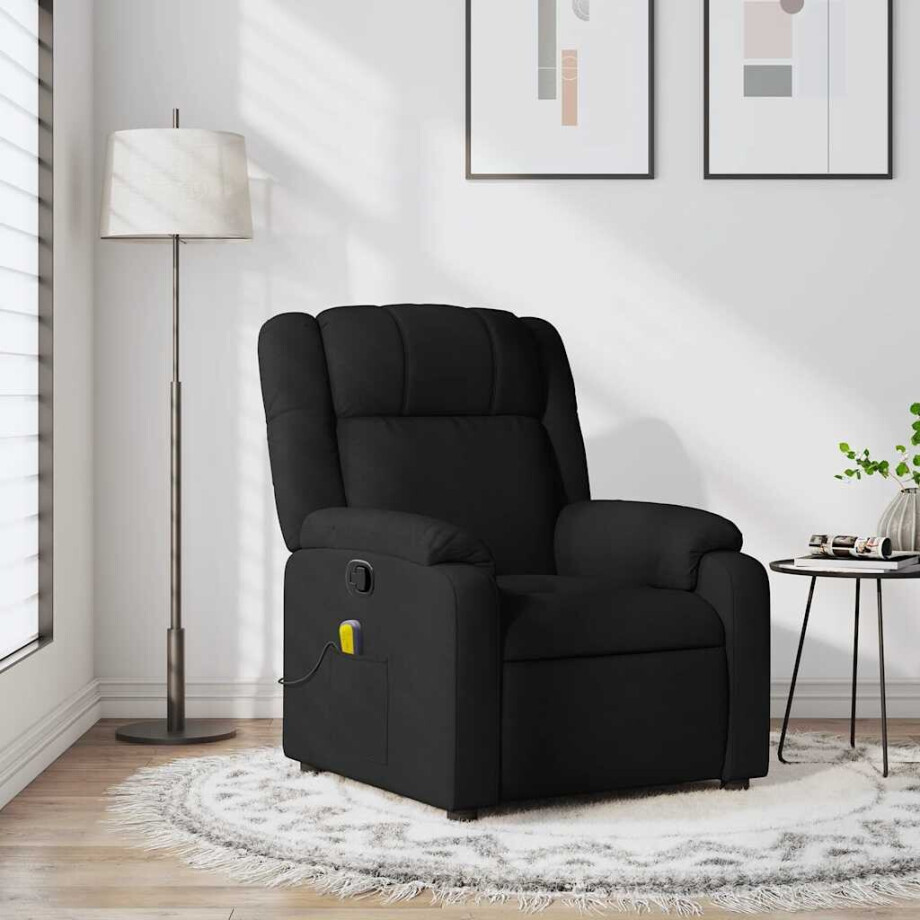 vidaXL Massagestoel met zwarte stof afbeelding 1