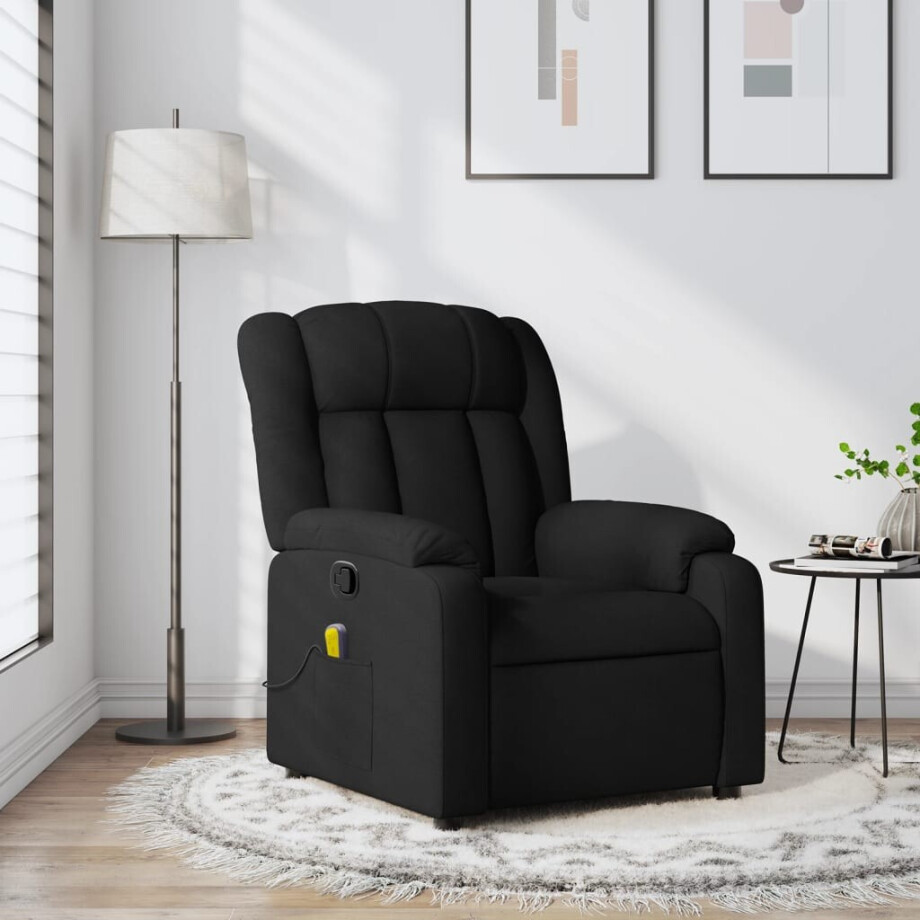 vidaXL Massagestoel met zwarte stof afbeelding 1