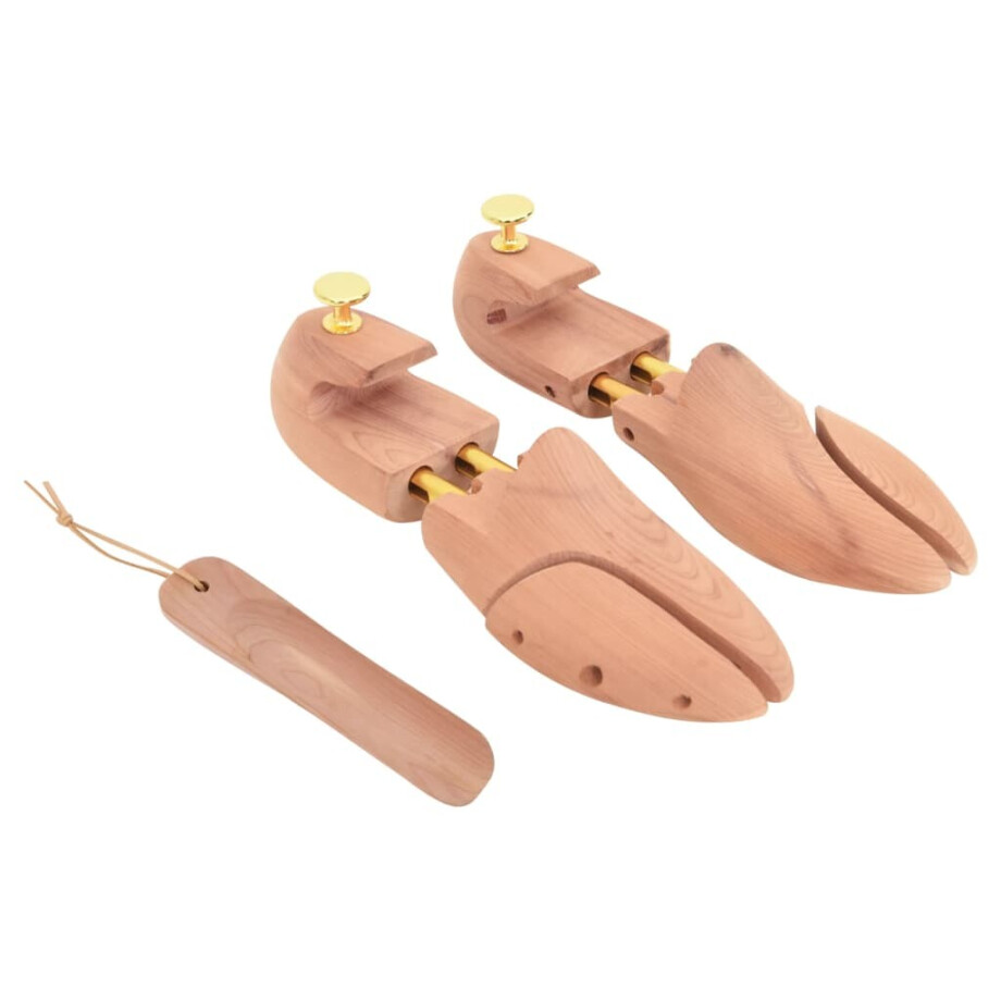 vidaXL Schoenspanner met schoenlepel EU 42-43 massief cederhout afbeelding 1