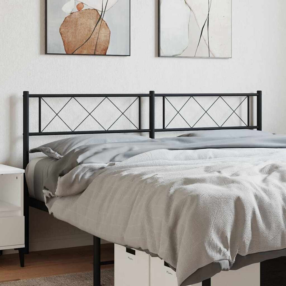 vidaXL Vervangend hoofdbord 120 cm metaal zwart afbeelding 1