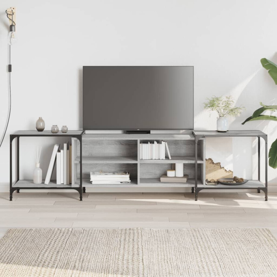vidaXL Tv-meubel 203x37x50 cm bewerkt hout grijs sonoma eikenkleurig vidaXL Tv-meubel 203x37x50 cm bewerkt hout grijs sonoma eikenkleurig afbeelding 1