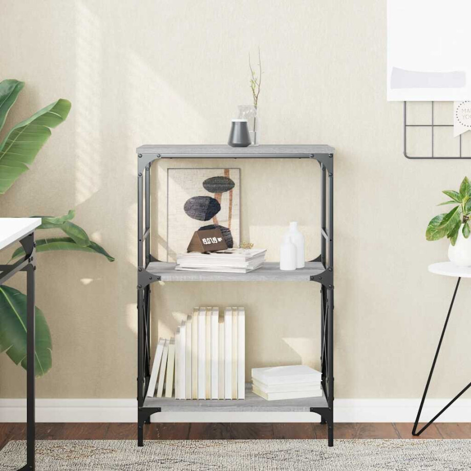 vidaXL Boekenkast 4-laags 59x35x90,5 cm bewerkt hout grijs sonoma vidaXL Boekenkast 4-laags 59x35x90,5 cm bewerkt hout grijs sonoma afbeelding 1