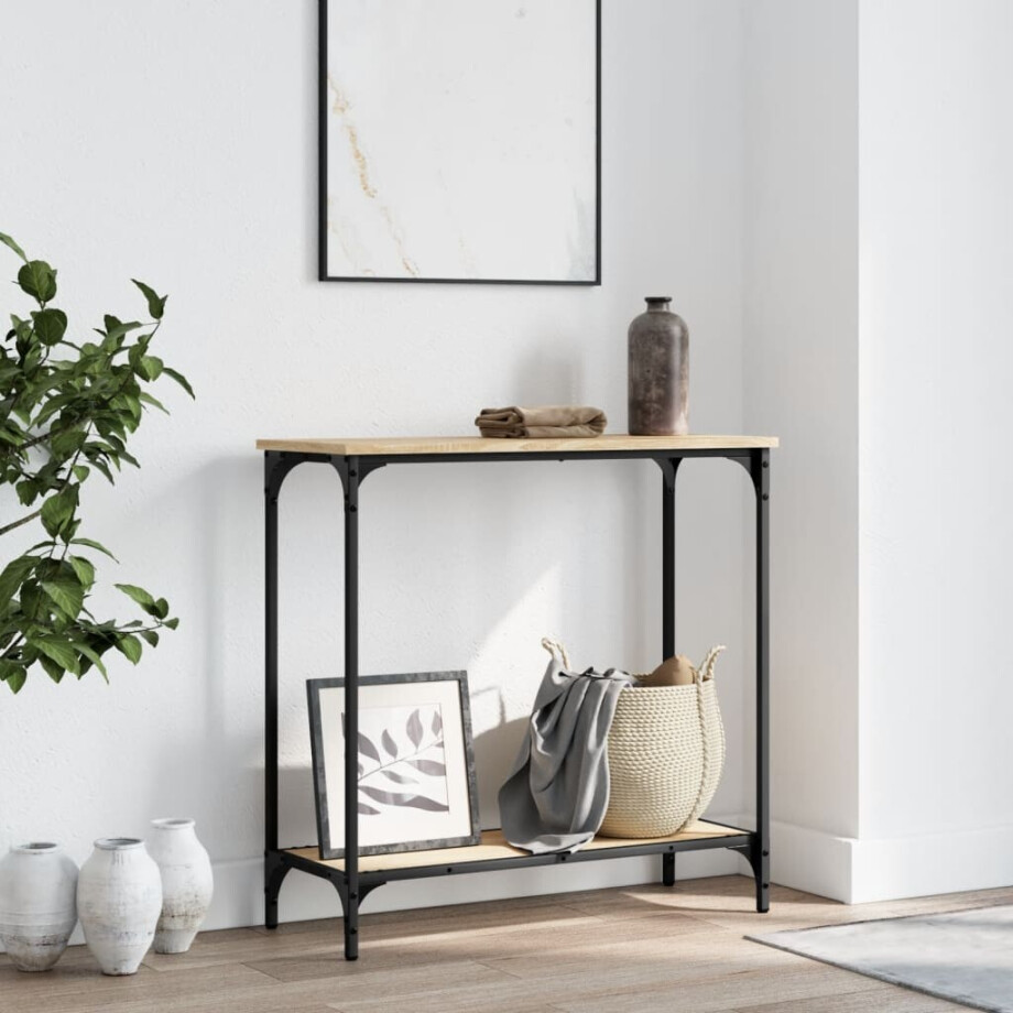vidaXL Wandtafel 75x30,5x75 cm bewerkt hout sonoma eikenkleurig vidaXL Wandtafel 75x30,5x75 cm bewerkt hout sonoma eikenkleurig afbeelding 1