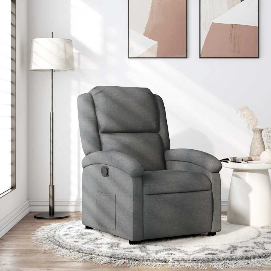vidaXL Relaxfauteuil Donkergrijze Stof vidaXL Relaxfauteuil Donkergrijze Stof afbeelding 1