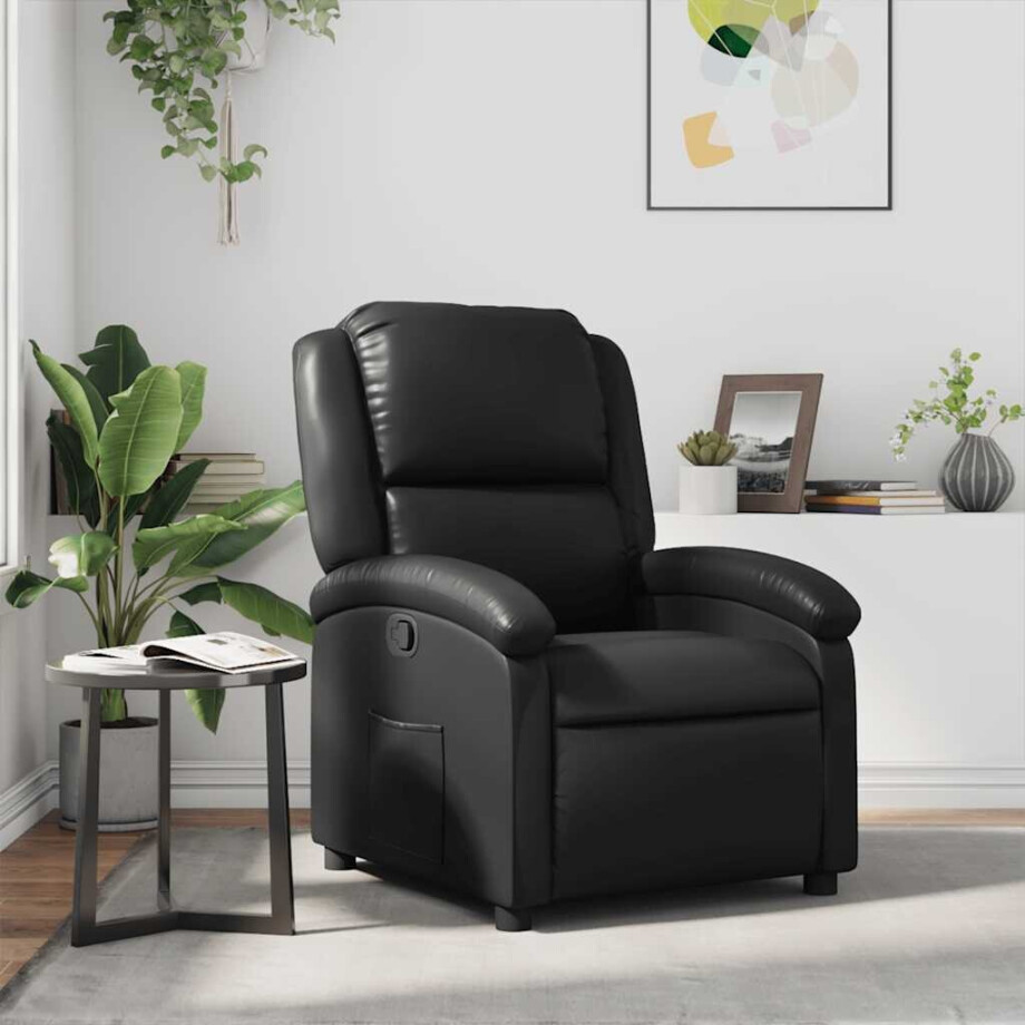 vidaXL Relaxfauteuil Zwart Kunstleer vidaXL Relaxfauteuil Zwart Kunstleer afbeelding 1
