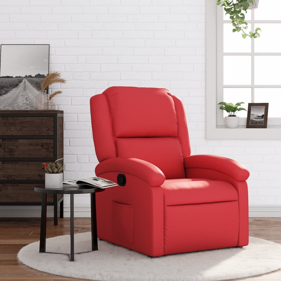 vidaXL Fauteuil verstelbaar kunstleer rood afbeelding 1